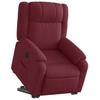 Electric Recliner Chair with Rising Function Burgundy Fabric