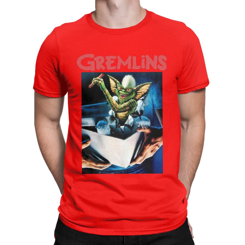 Gremlins Men S T Shirts Gizmo Monster Gremlin 80S Horror Christmas Movie Awesome Tees Round Neck
