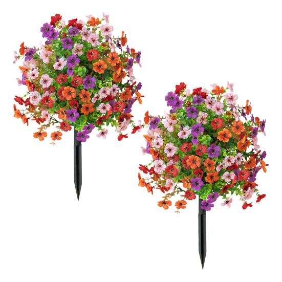 2 шт. Искусственный фиолетовый шар 23,6" Топиарные деревья с колышками для грунта