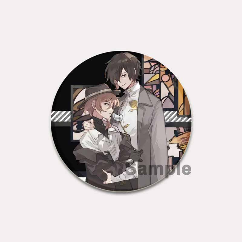 32/44/58 мм Булавка Bungo Stray Dogs Круглая мультяшная брошь ручной работы для рюкзака, одежды, аксессуаров, аниме-коллекции, значков, украшений