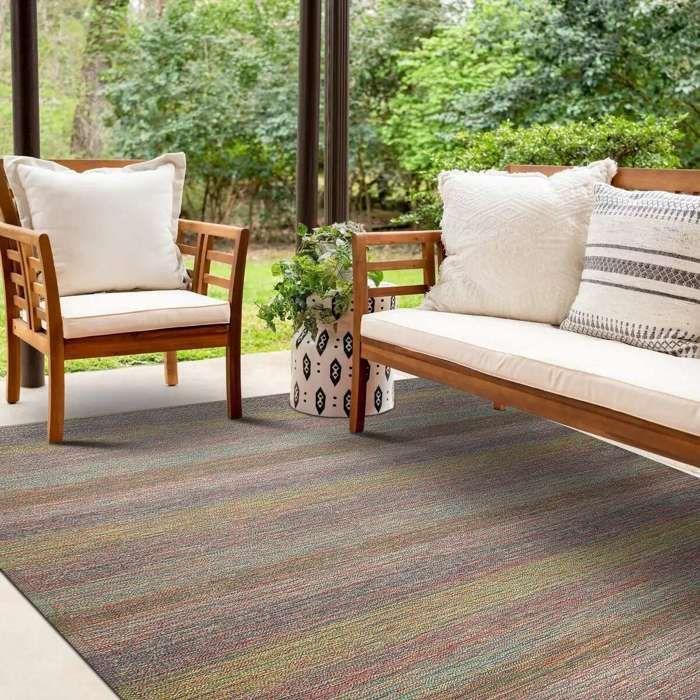 Tapis salon motifs lignes vert 200x290