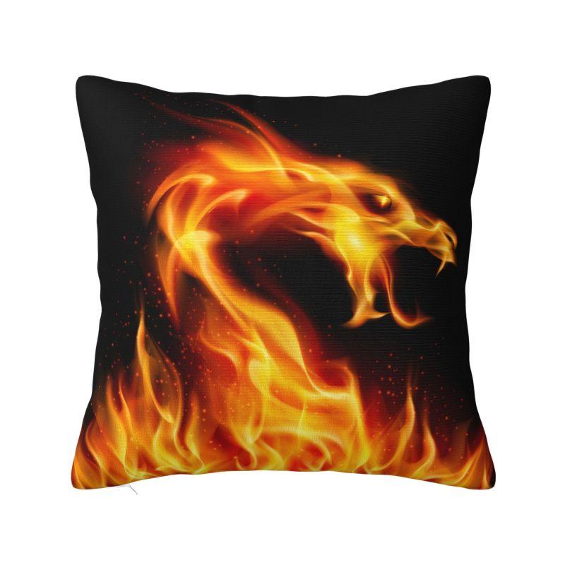 Chinese Red Dragon Totem Pattern Cushion Cover x cm Polyester Soft Throw Pillow Case For Sofa Decoration Bedding Pillowslip