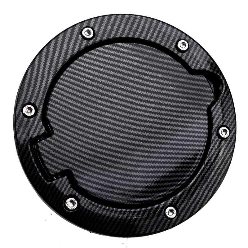 Carbon Fiber Style Fuel Tank Cover Door Gas Filler Cap Fit for Jeep Wrangler JK 2007-2017