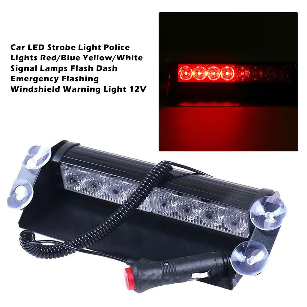Car LED Strobe Light Police Lights Red/Blue Yellow/White Signal Lamps Flash Dash Emergency Flashing Windshield Warning Light