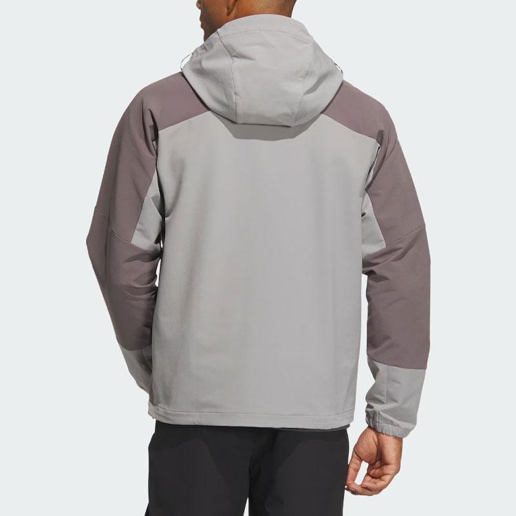 Adidas Куртка Wind.Rdy Softshell с капюшоном, цветной логотип, спортивная куртка для активного отдыха, мужская куртка, ледяной серый IP0732