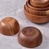 Изысканная натуральная деревянная салатница ручной работы Классическая круглая салатная обеденная тарелка из акации Тарелки Премиальная деревянная кухонная утварь