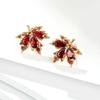 Женские серьги-гвоздики Red Maple Leaf класса люкс: Модный, ретро, уникальный стиль осень/зима