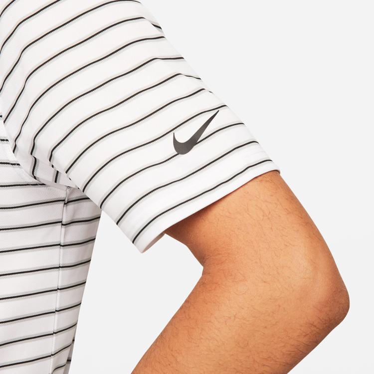 Nike Полосатая рубашка поло с воротником с цветными блоками и короткими рукавами, мужские топы, белые DH0836-100