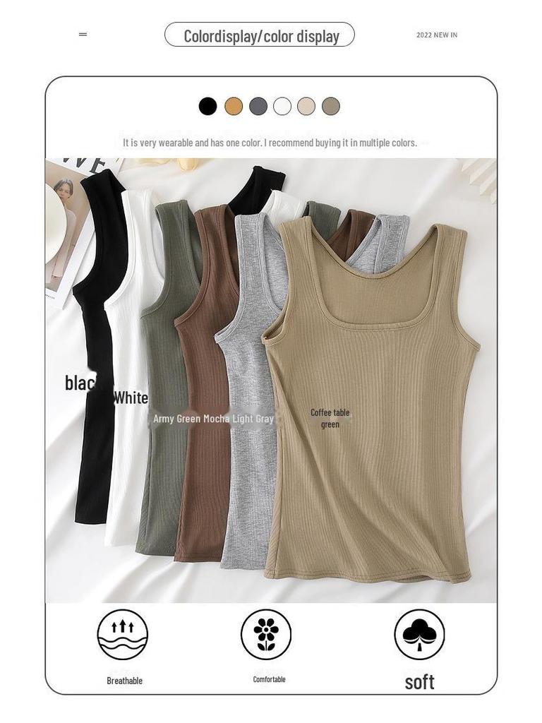 H237 весна/лето женский жилет без рукавов с U-образным вырезом и широкими плечами