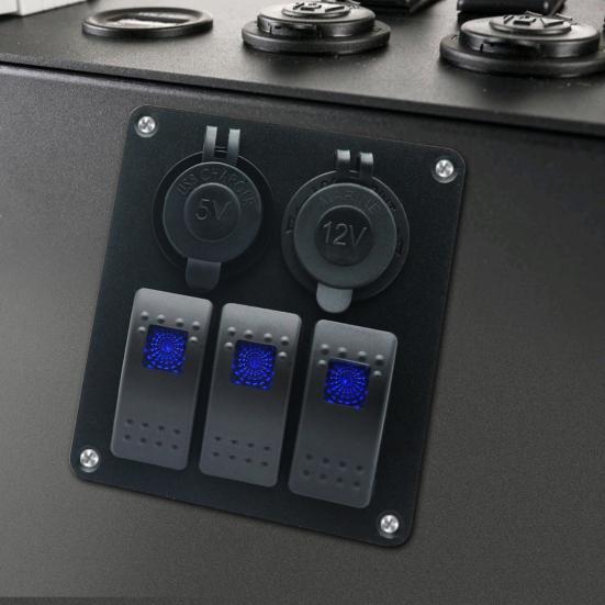 Панель клавишных переключателей, 3-клавишная розетка с зажиганием, водонепроницаемое зарядное устройство USB IP66 12 В/24 В