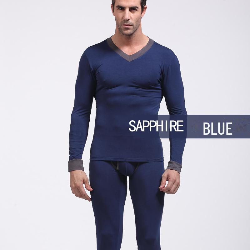 Мужской комплект термобелья с V-образным вырезом - тонкий, теплый базовый слой для осени/зимы