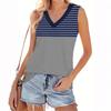 Women's Fashion Casual Daily Versatile Striped Texture Slim Fit Summer Vest Top