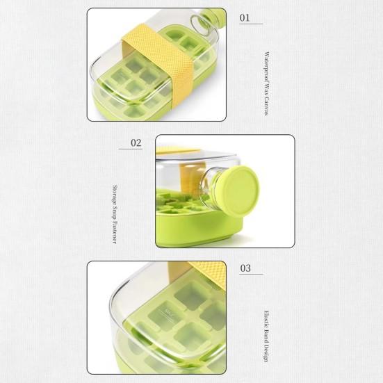 Curling Ice Cube Mold with One-Touch Release Flexible Ice Tray Portable Leak-Proof Water Bottle for Gym Travel Outdoor