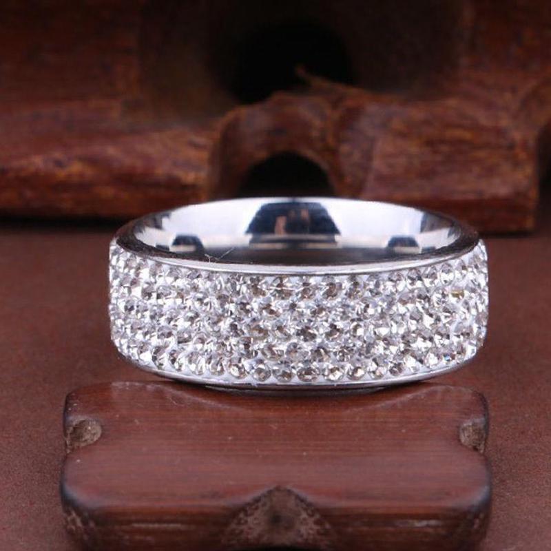1PC Gift Jewelry Steel Ring Bling Titanium Accessories Lover Engagement Couple