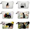 Женская косметичка с принтом кошки для организации туалетных принадлежностей, дорожный чехол для хранения 6879