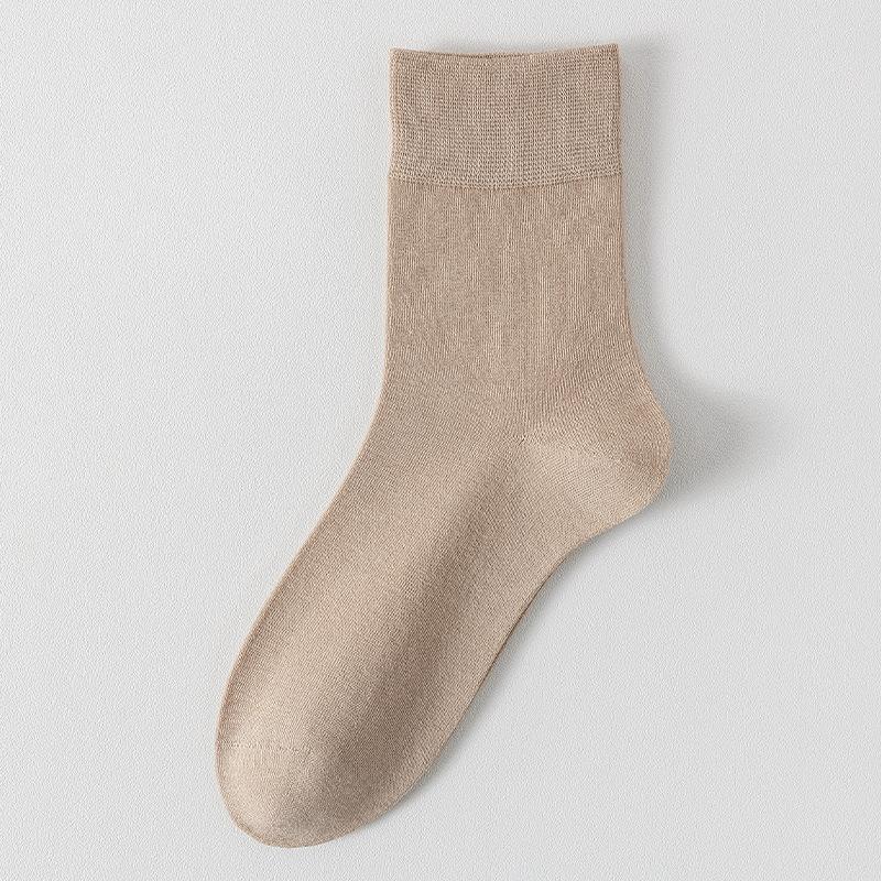 Женские летние тонкие однотонные влагоотводящие дышащие бесшовные свободные носки-трубы из хлопка