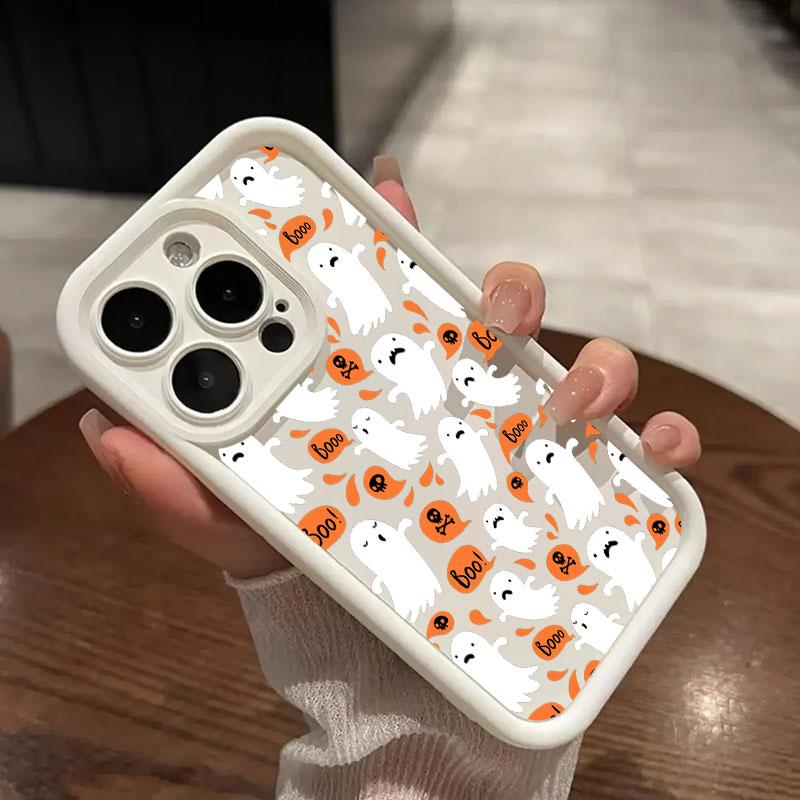 Чехол для телефона iPhone 16 Чехлы iPhone 15 14 13 12 Mini 11 Pro Max 16 Plus X XS 15Pro Ударопрочная задняя крышка Счастливый Хэллоуин Призрак