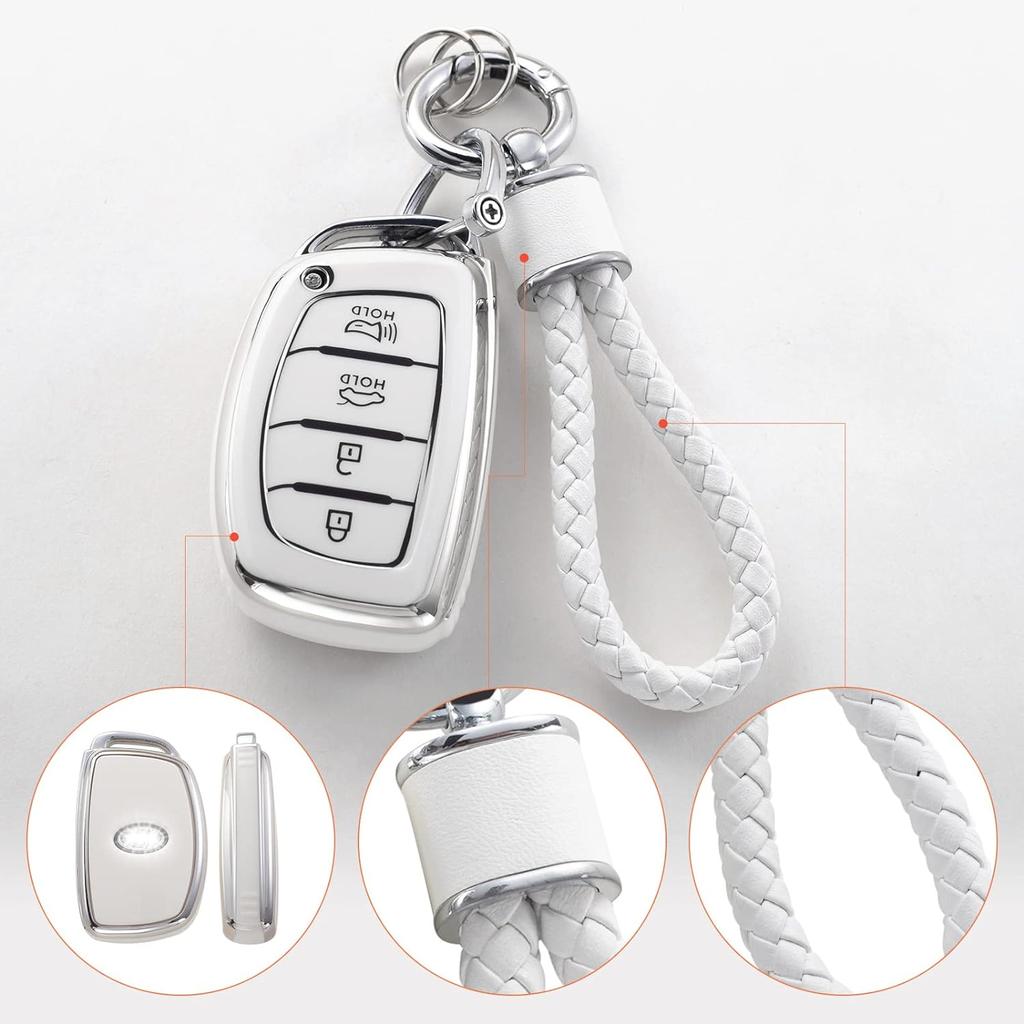 Чехол для брелока Hyundai с брелком, мягкий защитный чехол для ключей из ТПУ, подходит для lantra Ioniq Sonata Tucson Elantra