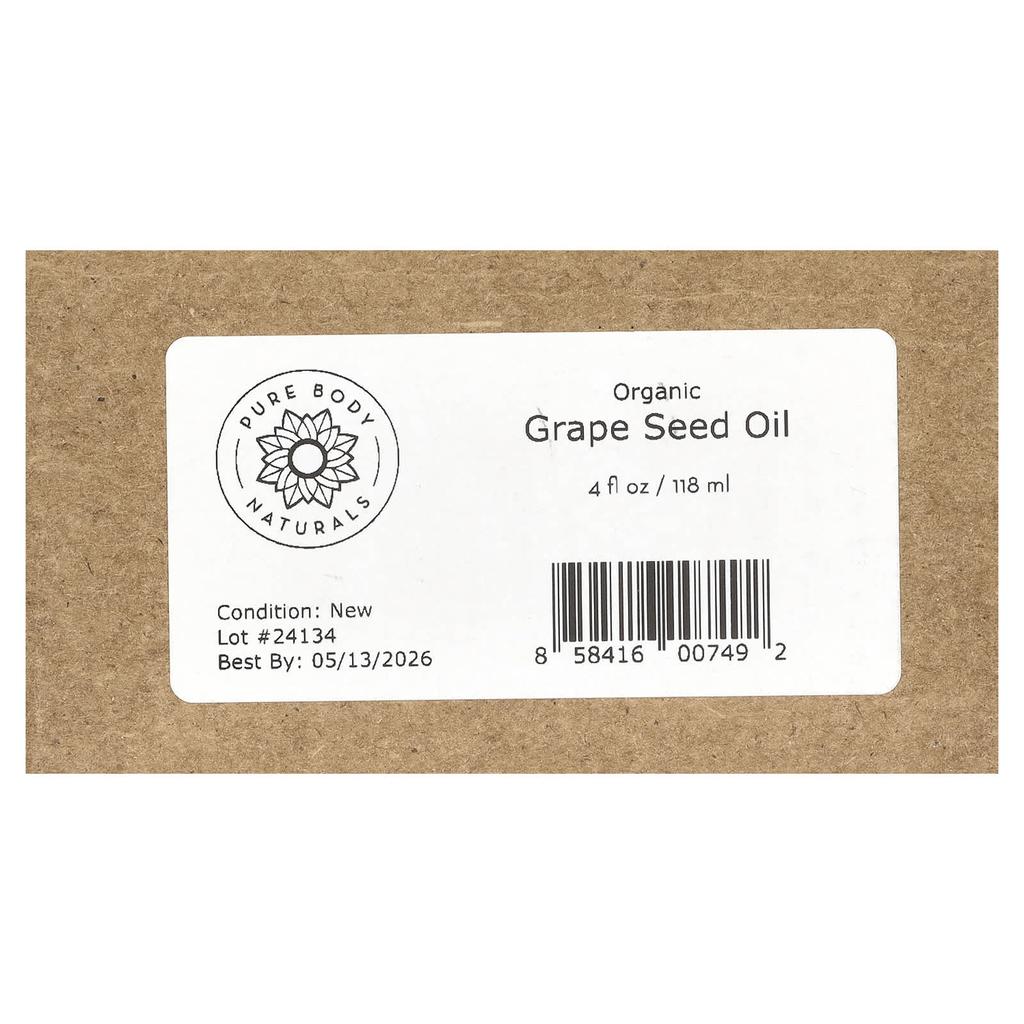 Organic Grape Seed Oil, 118 Ml (4 Fl Oz)