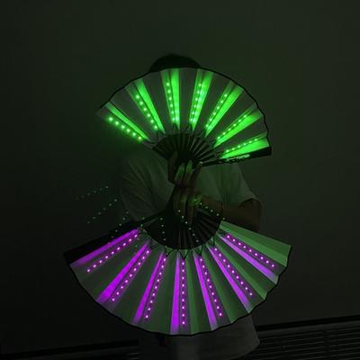 Световой вентилятор, светодиодный светильник для атмосферы, складной 12 В, 8 дюймов, светящийся прочный шарнир, КТВ, украшение для бара, клуба, реквизит для ночных представлений, ручной вентилятор