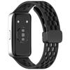 Silicone Watch Band for Huawei Band 10/10 NFC/9/9 NFC/8/8 NFC Holes Design Breathable Magnetic Buckle Strap
