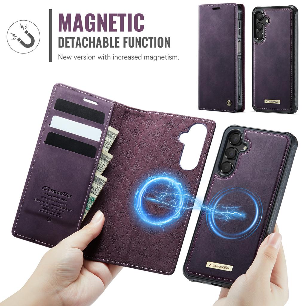 For Samsung Galaxy A16 5G Magnetic Case RFID Blocking Detachable Wallet Leather Phone Cover