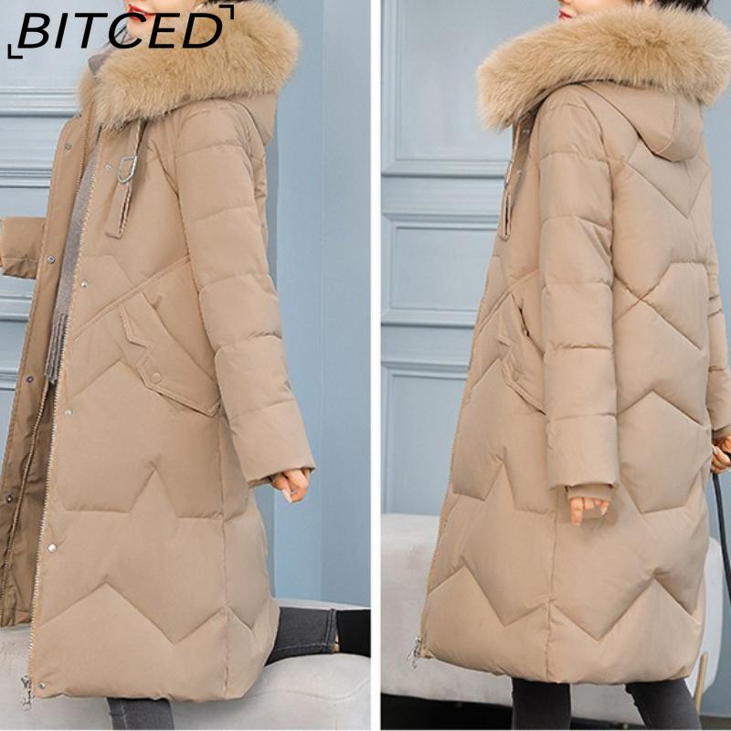 BITCED Women's Padded Coat - Plus Size, Mid-Length Winter Jacket