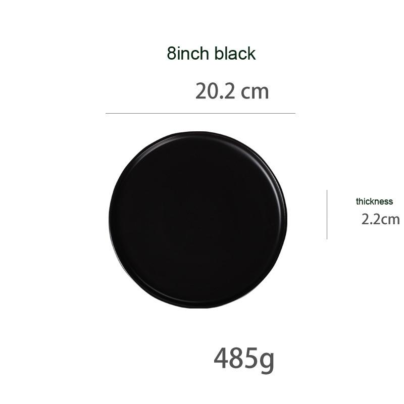 Круглые цельные обеденные тарелки Матовые керамические плоские подносы для стейков Посуда для говядины Спагетти Салат Кухонная посуда Десертные тарелки