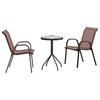 Garden Bistro Set 3 pcs Brown Steel