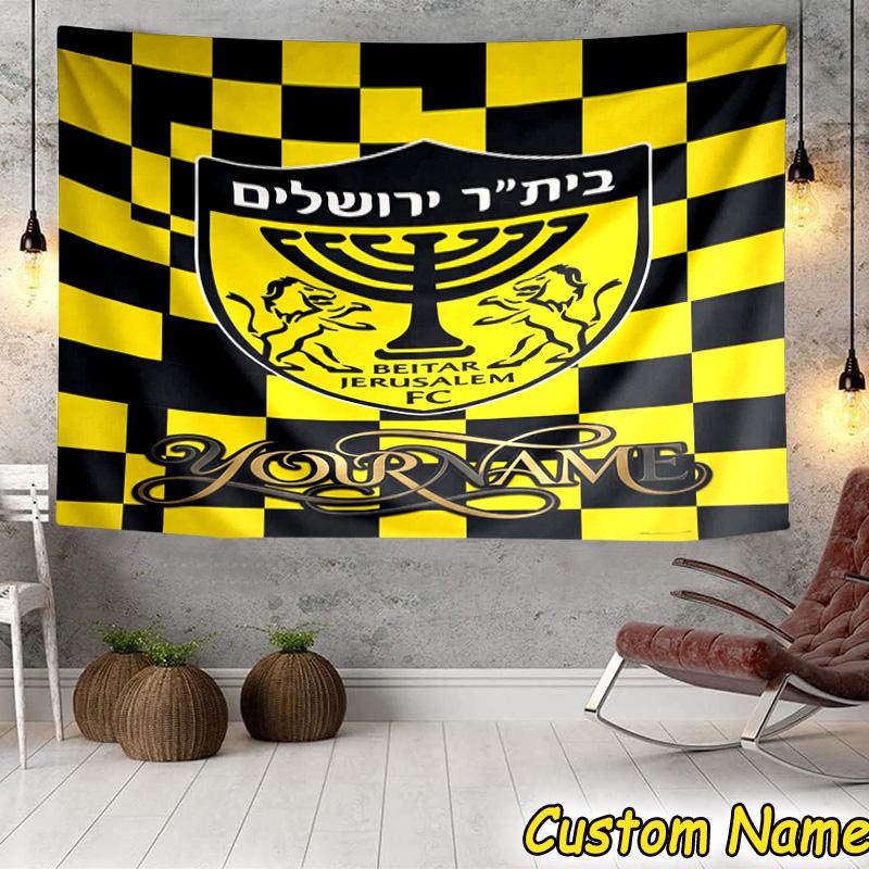 Custom Name Beitar Jerusalem Emblem Tapestry Room Decoration Wall Hanging for Living Room Bedroom, dormitory, Birthday and Christmas gifts