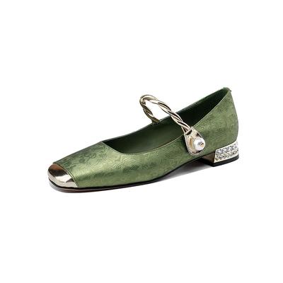 Модные горячие продажи новые женские туфли-лодочки с квадратным носком и неглубокой подошвой для женщин на низком каблуке с крючками и кольцами обувь для улицы нескользящая обувь на платформе