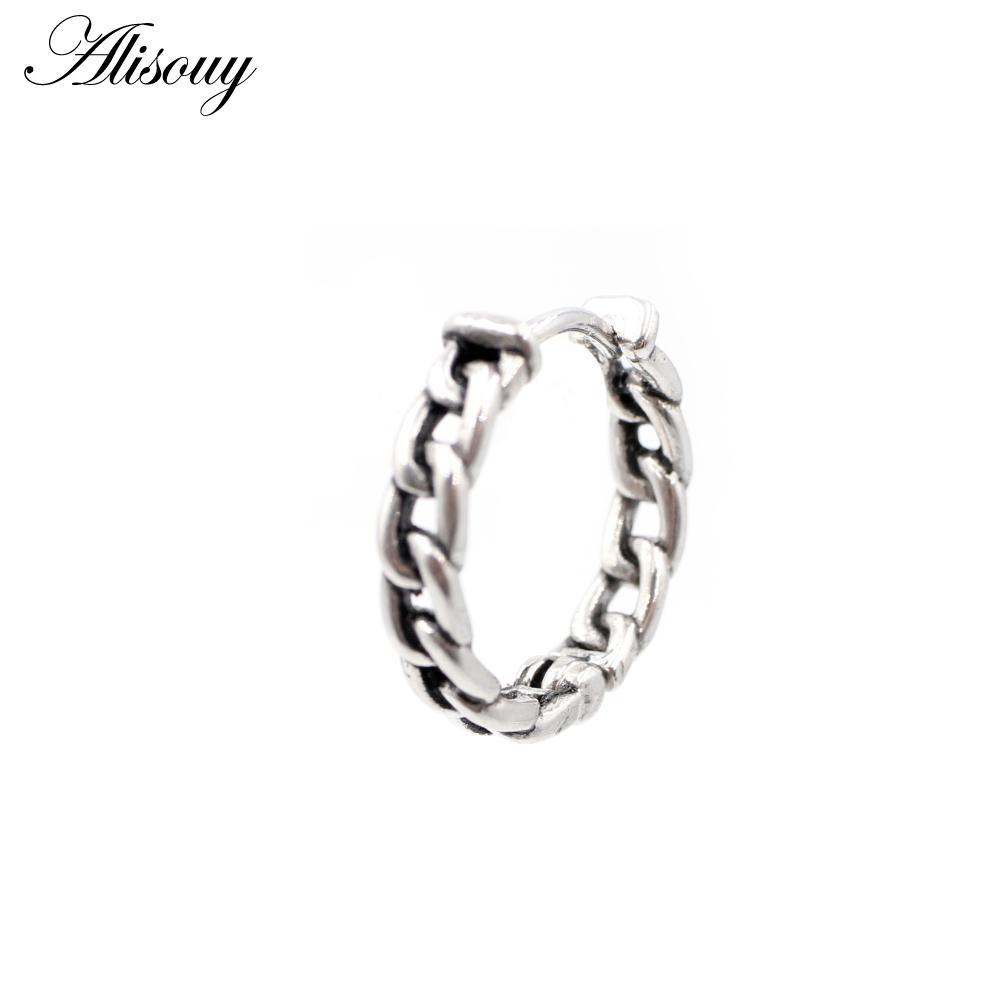 Alisouy 1 шт., серьги-кольца в стиле панк, готики, из нержавеющей стали, простые круглые серьги-кольца, рок-ролл, мужские и женские ювелирные изделия в стиле хип-хоп