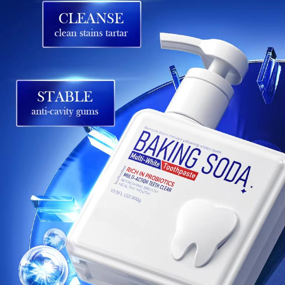 Пробиотическая отбеливающая зубная паста с пищевой содой для удаления желтых пятен на зубах и удаления белых зубов Clean Teeth Fresh Mouth 300 г