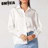 Women's Fashion Casual Summer Solid Color Print Long Sleeve POLO Neck Blouses & Shirts