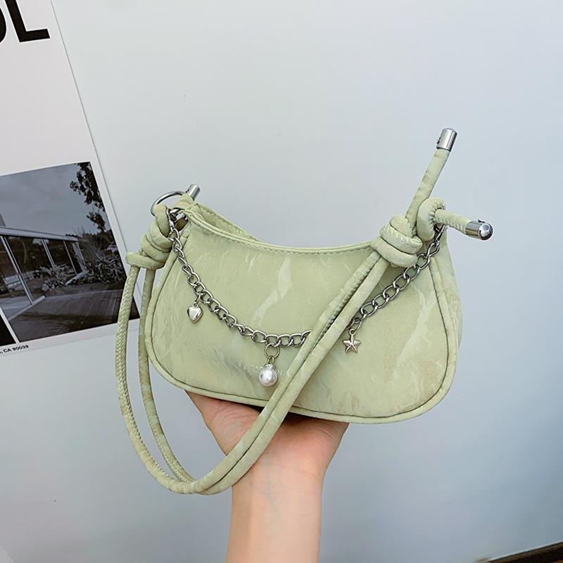 Нишевая повседневная сумка женская сумка весенняя новая красивая сумка через плечо с цепочкой модная сумка-мессенджер через полумесяц