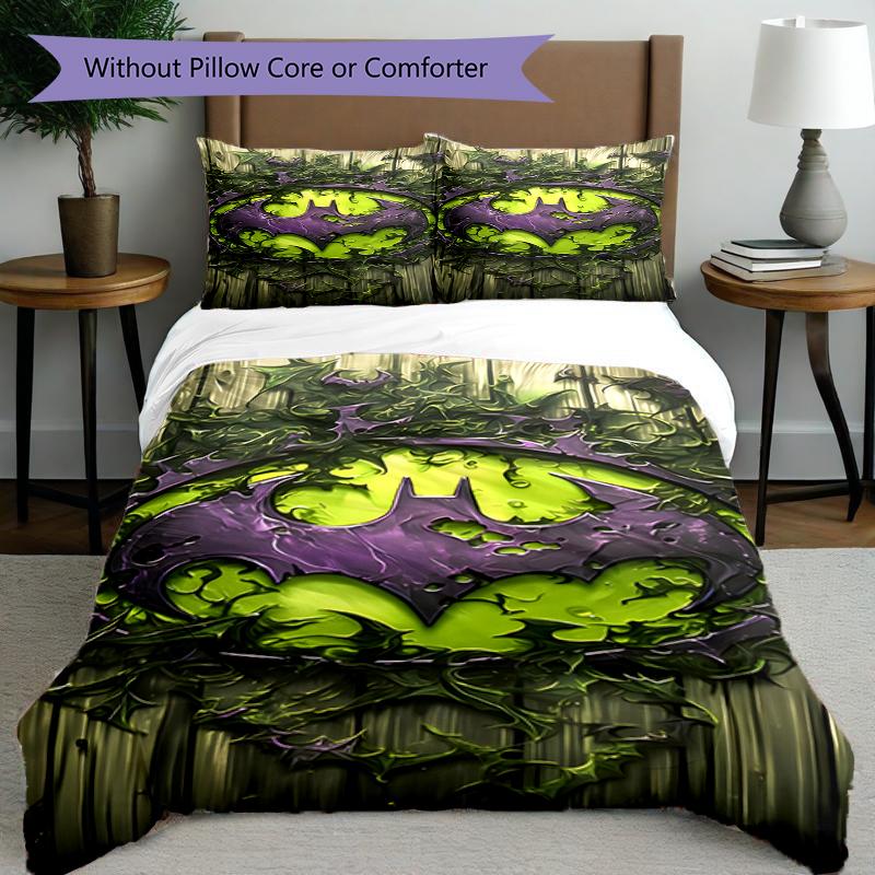 3pcs Duvet Cover Set (1*Duvet Cover + 2*Pillowcase, Without Core),Superheroes Print Bedding Set, Bedroom Decor, All‑Season, Birthday Gift