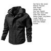 Men Casual Jacket Hooded Long Sleeve Windproof Jacket Multiple Pockets Full Zipper Closure Fastener Tape Trench Coat