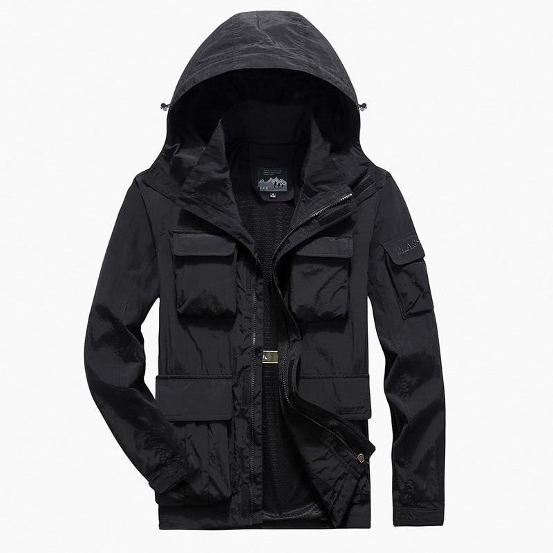 Mens Bomber Jacket Casual Male Overcoat Tactics Windbreaker Jacket Mens Hooded Jackets Clothing