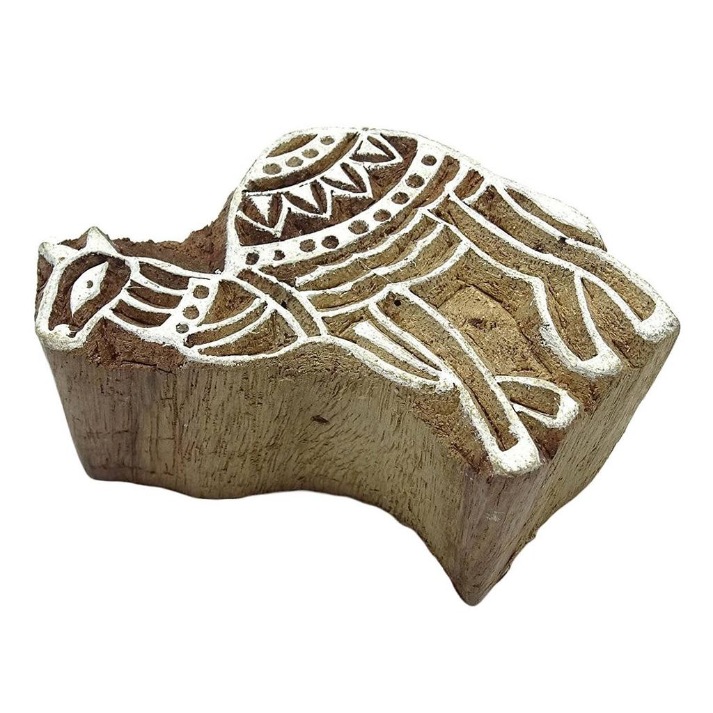 Индийский верблюжий деревянный блок художественных декоративных штампов, вырезанный вручную печатный блок