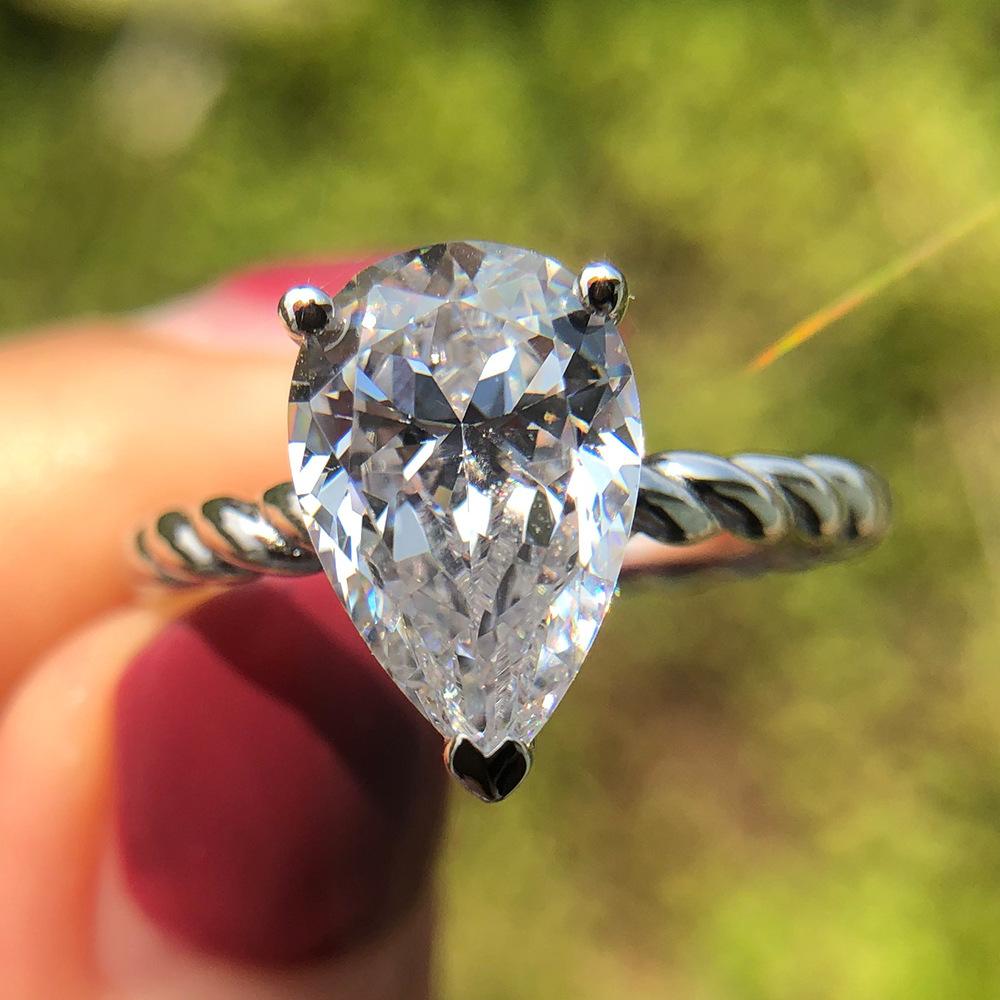 Танцизное классическое кольцо из стерлингового серебра 925 пробы с цирконом, женские ювелирные изделия, свадебное обещание, подарок для вечеринки