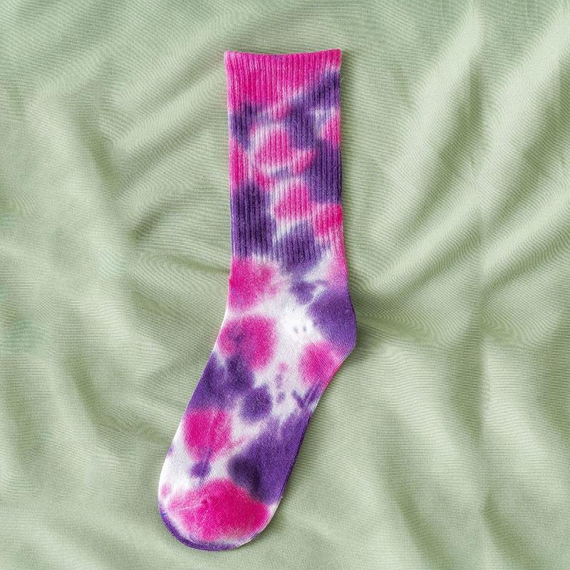 Мужские и женские носки Хлопковые носки-трубы с принтом тай-дай для скейтбординга и хип-хопа Белые носки Кружевные носки для женщин