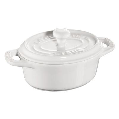 Керамическая мини-кокотница Staub, овальная, 11 см (Чисто белый)