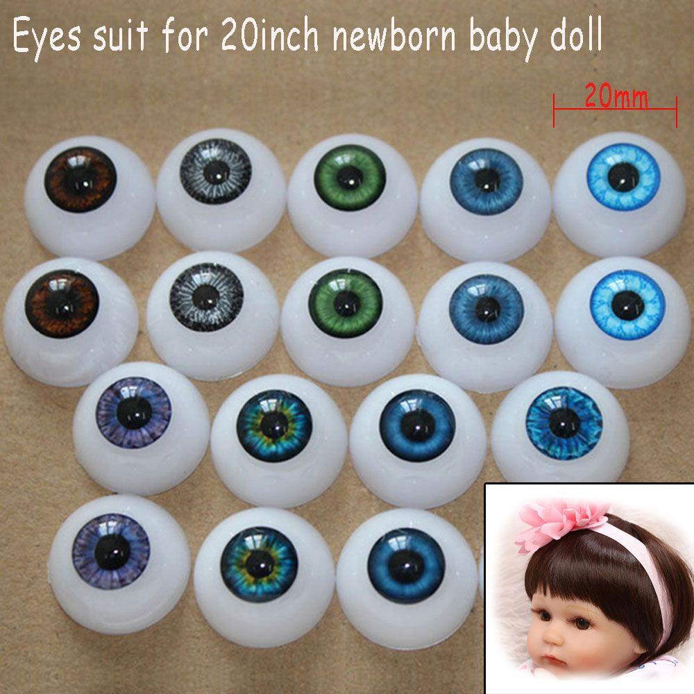 20MM Kids Toy Real Like Accessories Half Round Hollow Realistic Dolls Eyes Eyeballs 20inch New Baby