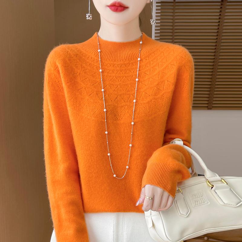 Женский кашемировый свитер Qinghe кашемир 30% кашемир 70% шерсть теплый и модный универсальный осенне-зимний