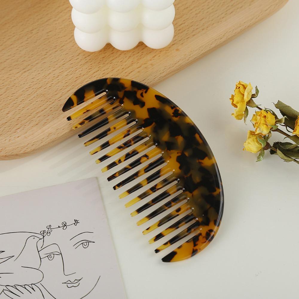 Colorful Hawksbill Hair Comb Wide-tooth Acetate Hair Comb Semicircular Comb Hair Styling Tool