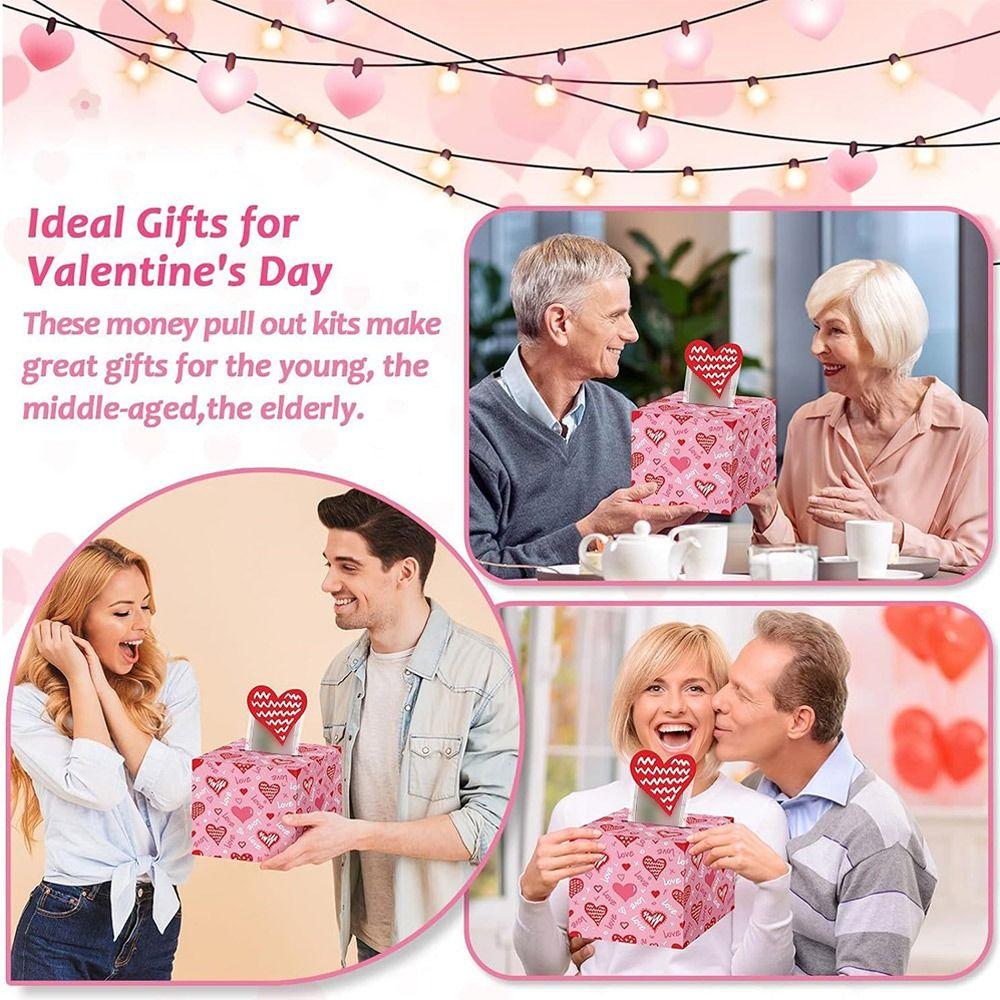Сюрприз на День святого Валентина Коробка для денег Бумажная коробка для денег-сюрприз Забавные подарочные коробки для денег Свадьба