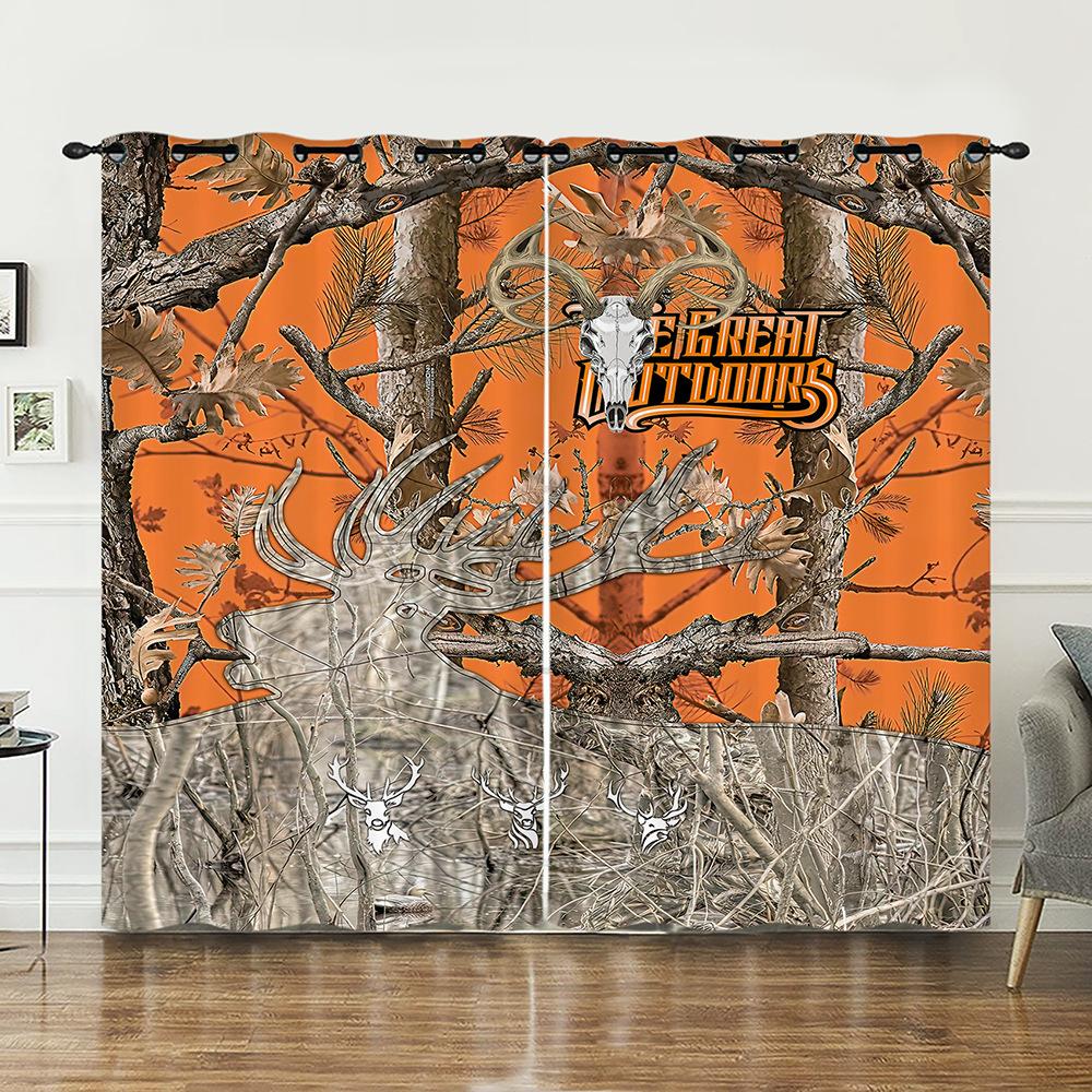 Шторы Животное Олень Пасторальные Шторы Цифровая Печать Светонепроницаемые Шторы Без Пробивки