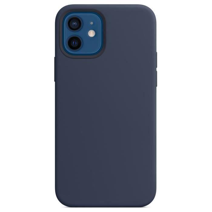 Coque pour iPhone 12 - Premium - Antichoc - Anti-dérapante - Bleu Marine - Souple