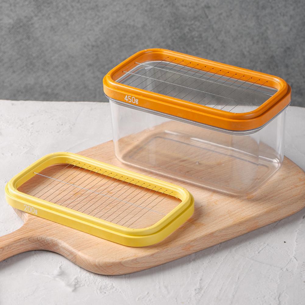 Butter Slicer Cutter with Sealing Lid Plastic Butter Keeper Anti-Scratch Butter Box Case for Countertop Or Fridge