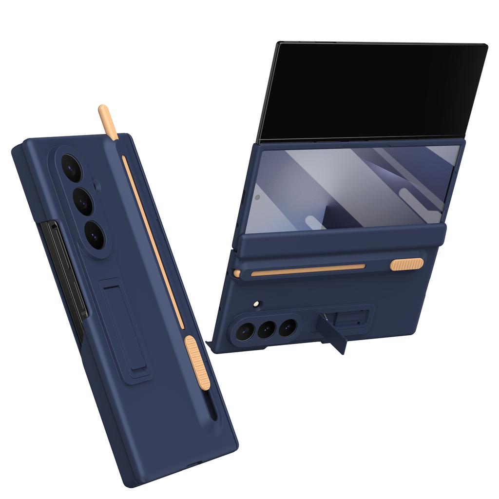 Магнитный чехол-книжка для телефона Samsung Galaxy Z Fold 7 3 4 5 6 с защитой экрана из стекла, выдвижным слотом для хранения ручки, держателем, крышкой для Galaxy Z Trifold